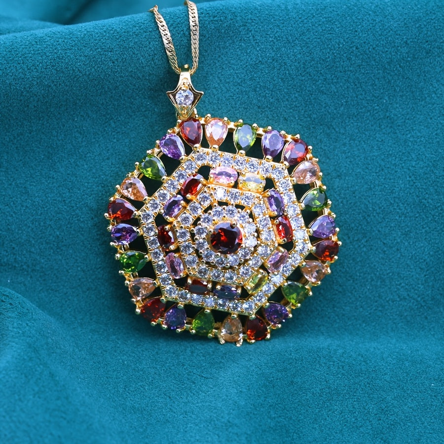 Elegant Pendant Necklace with Synthetic Cubic Zirconia