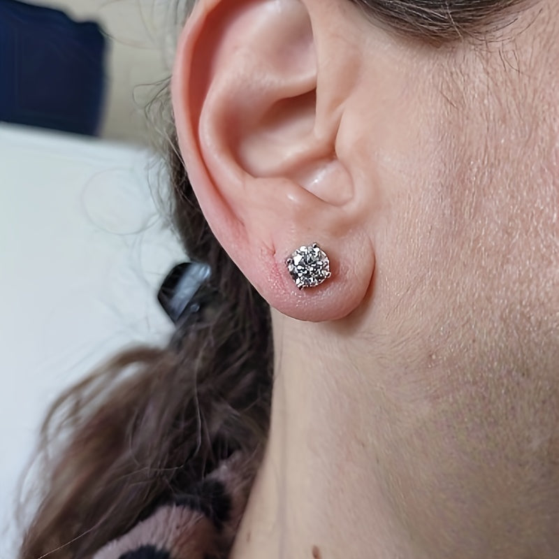 Genuine Moissanite Stud Earrings