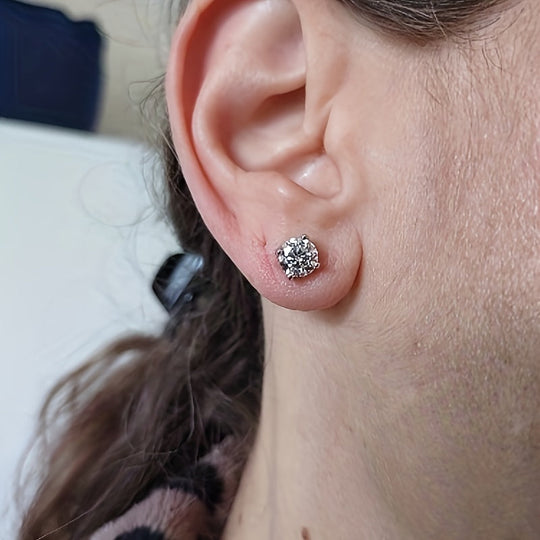 Genuine Moissanite Stud Earrings