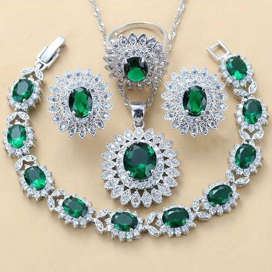 5pcs Sunflower Zirconia Jewelry Set – Earrings