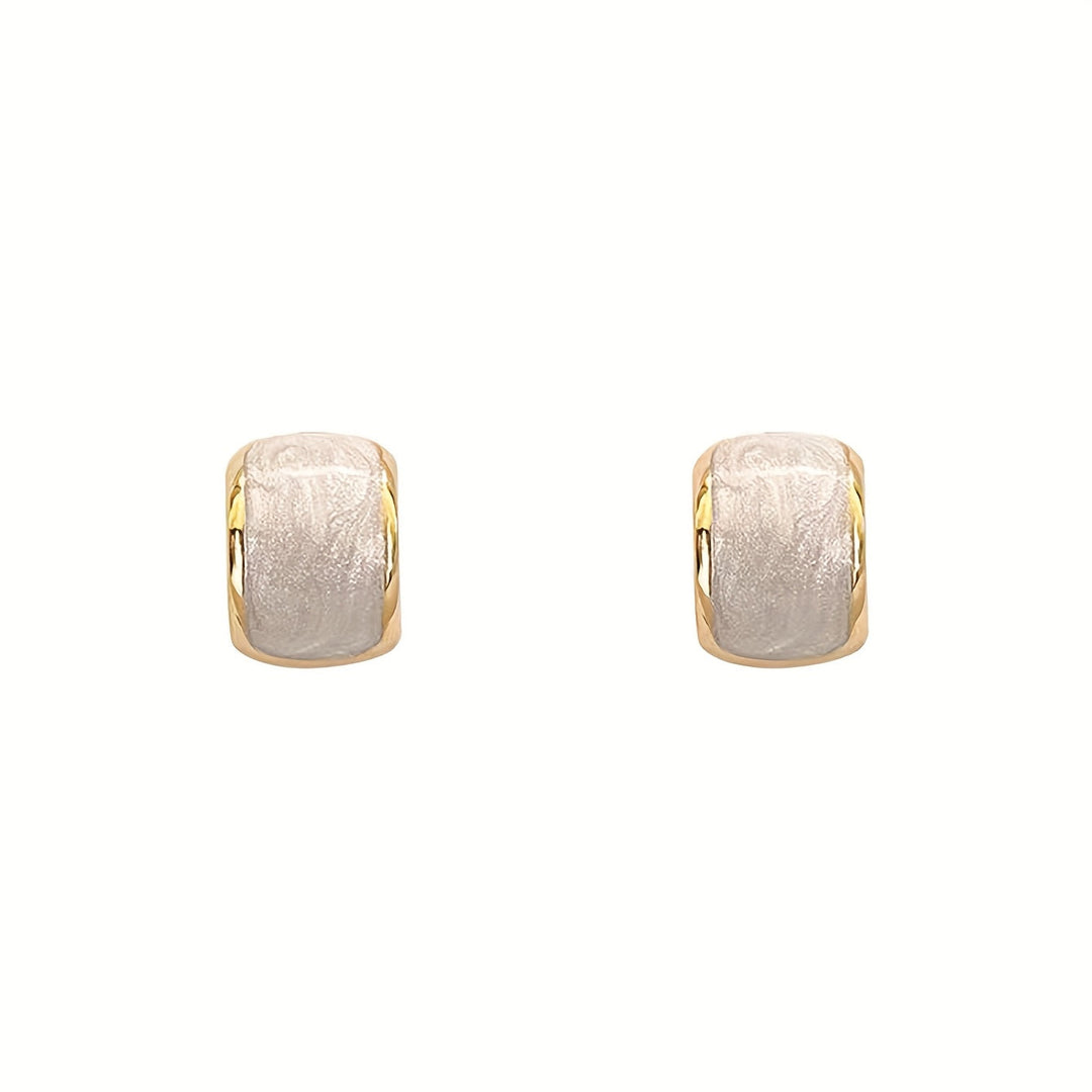 White Square French Style Earrings