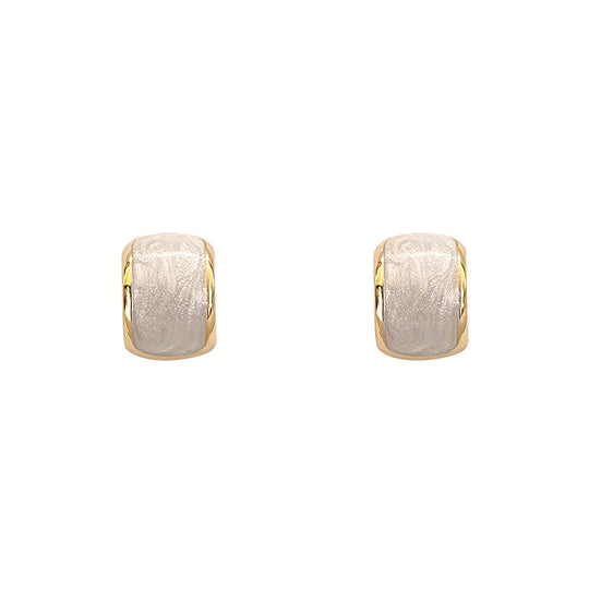 White Square French Style Earrings