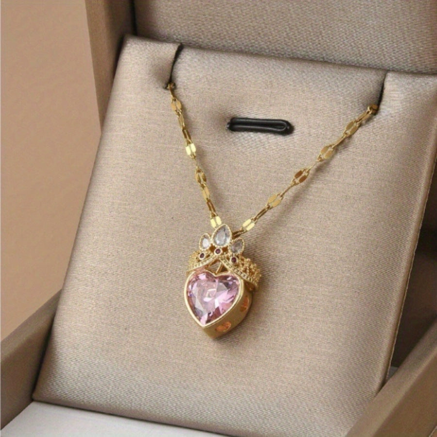 Love Hollow Crown Princess Pendant Necklace