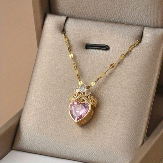 Love Hollow Crown Princess Pendant Necklace