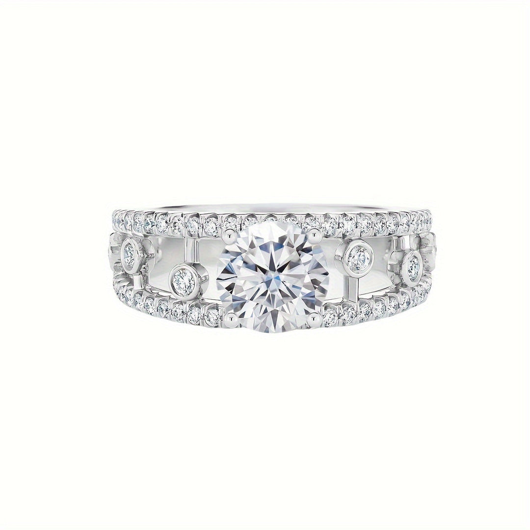 Trendy Moissanite Crown Ring