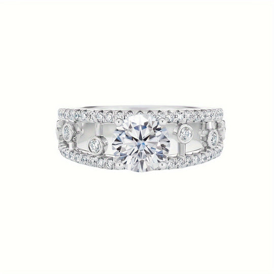 Trendy Moissanite Crown Ring