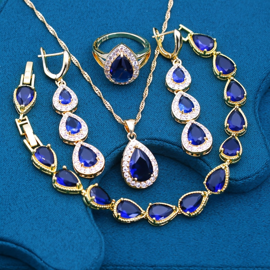 Elegant Vintage Water Drop Style Jewelry Set