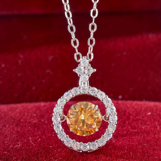 Silver Moissanite Pendant Necklace