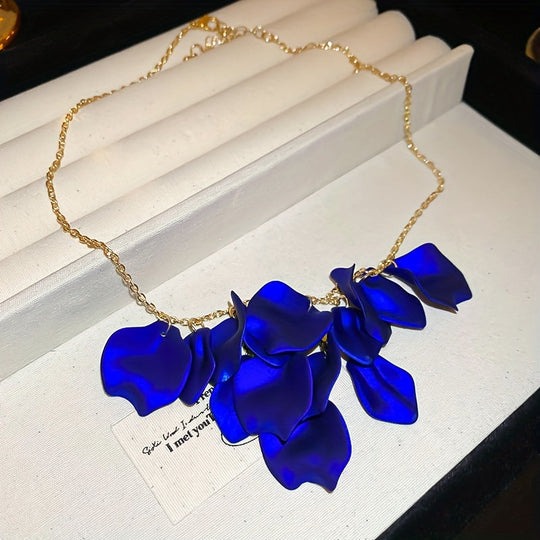 Luxury Elegant Floral Petal Tassel Necklace