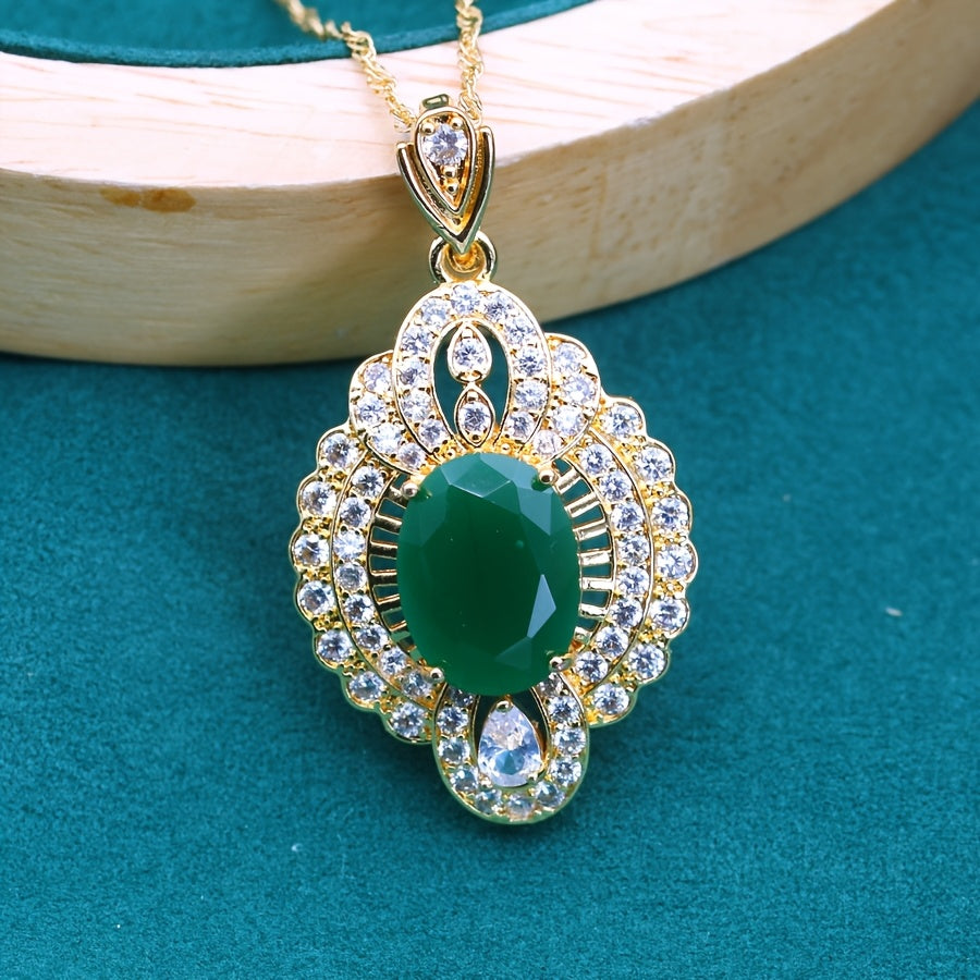 Vintage Synthetic Zirconia Pendant Necklace