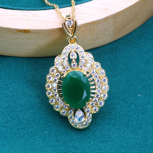 Vintage Synthetic Zirconia Pendant Necklace