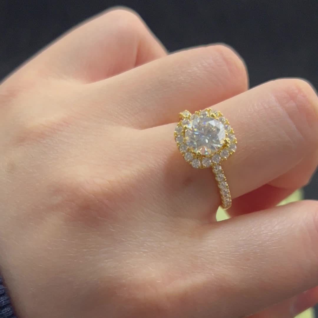 925 Silver Moissanite Engagement Ring