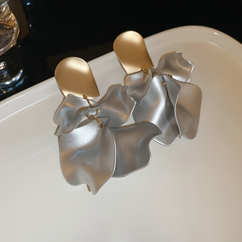 Elegant Acrylic Rose Petal Earrings