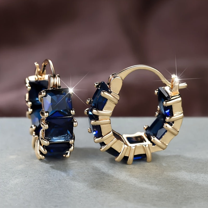 Vintage Zirconia Hoop Earrings