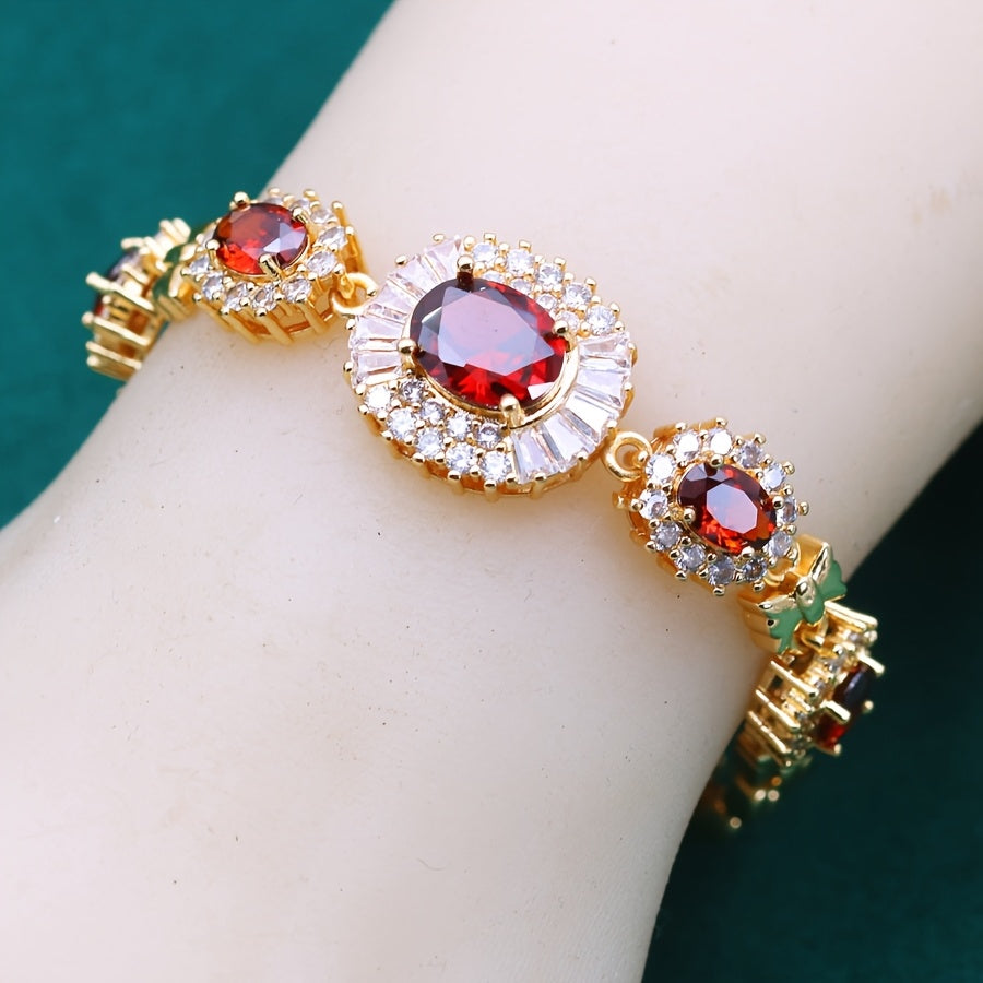 Retro Style Tennis Bracelet Cubic Zirconia