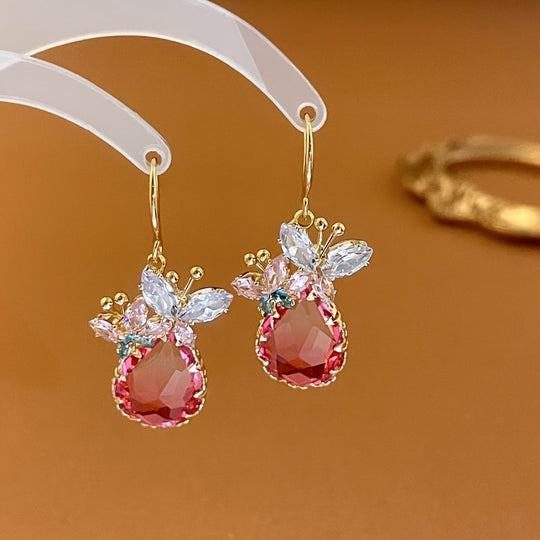 Elegant Butterfly & Water Drop Dangle Earrings