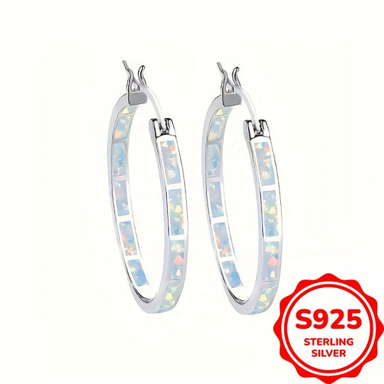 Elegant S925 Sterling Silver Hoop Earrings