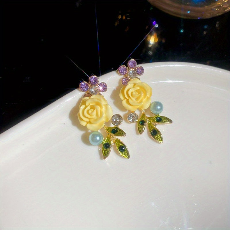 Floral Pearl Drop Earrings
