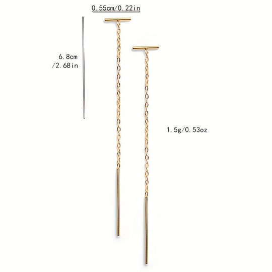 Golden Simple Threader Earrings