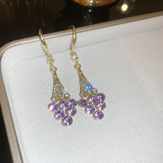 Elegant French-Inspired Violet Dangle Earrings