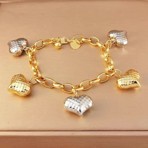 Elegant Two-Tone Heat Pendant Bracelet