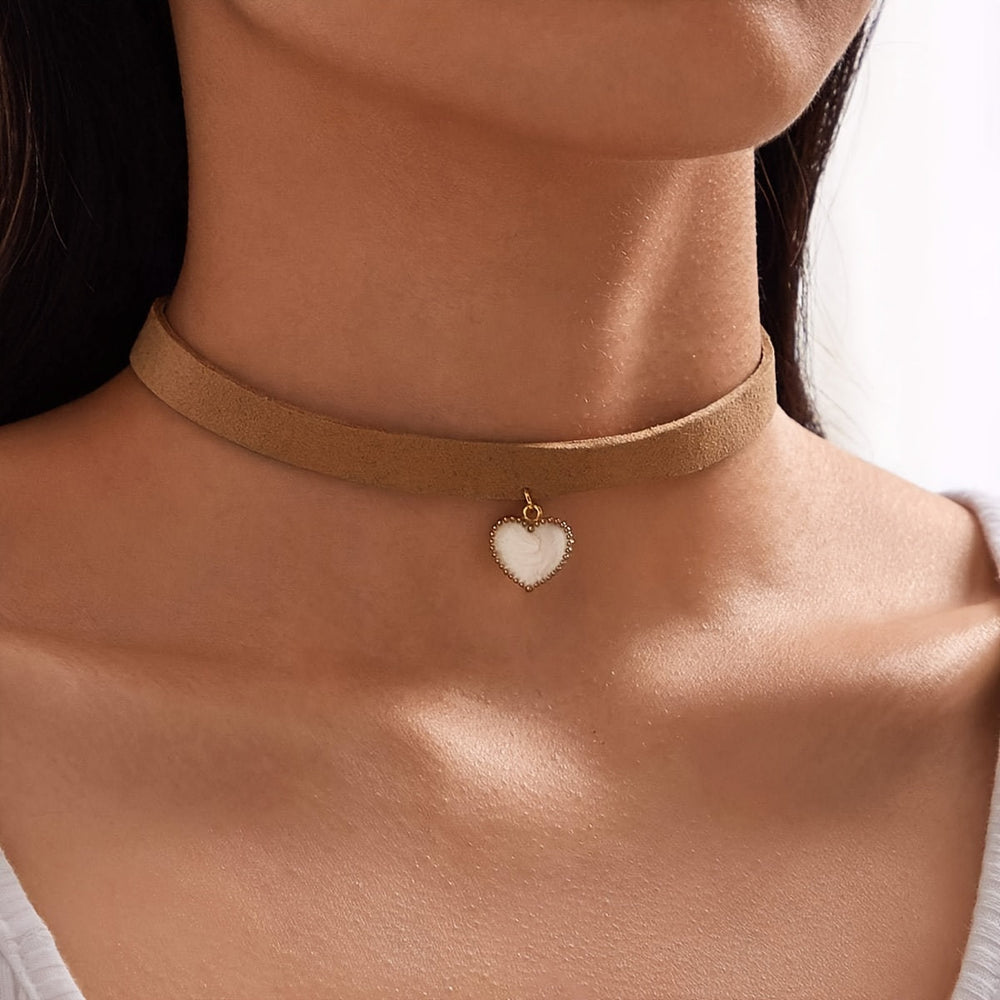 Minimalist Heart Pendant Choker