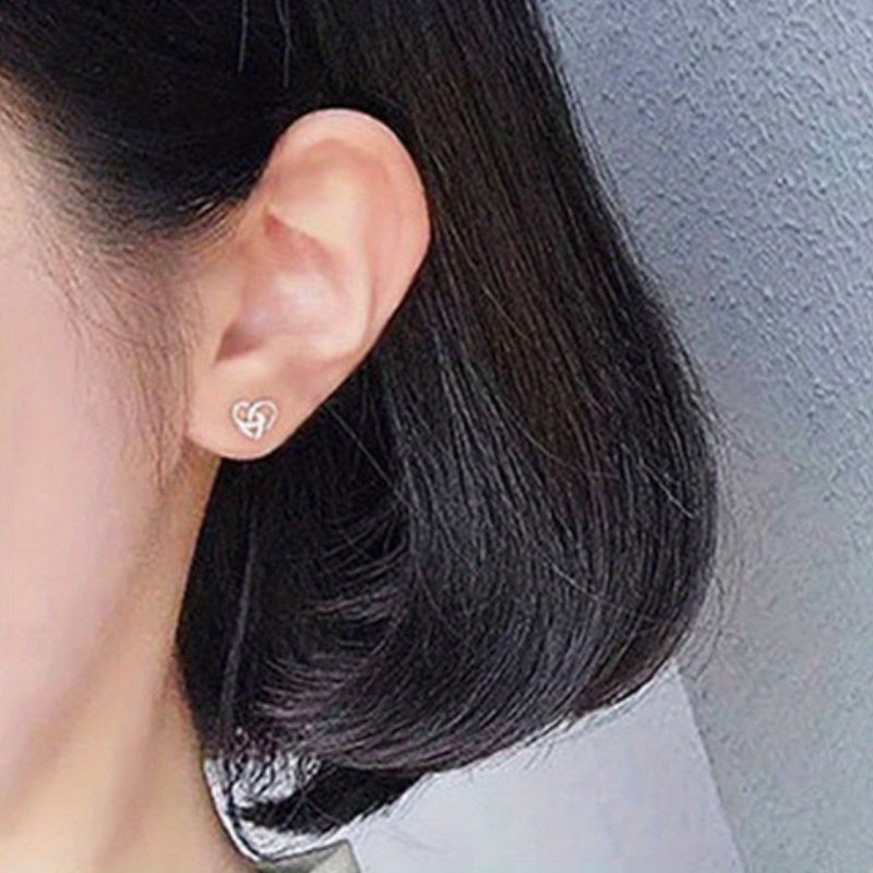 Celtic Heart Knot Stud Earrings