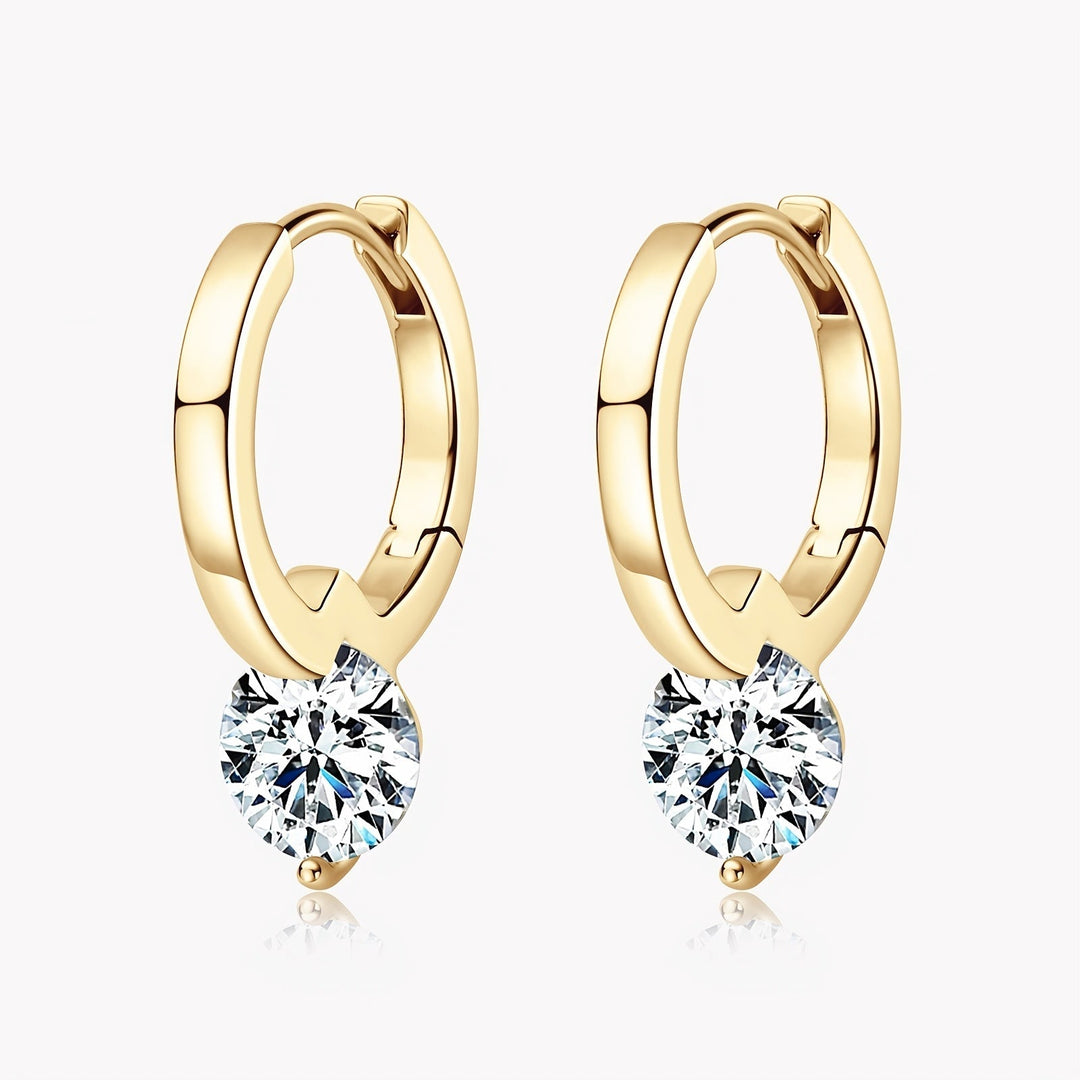 Stylish Round Moissanite Hoop Earrings