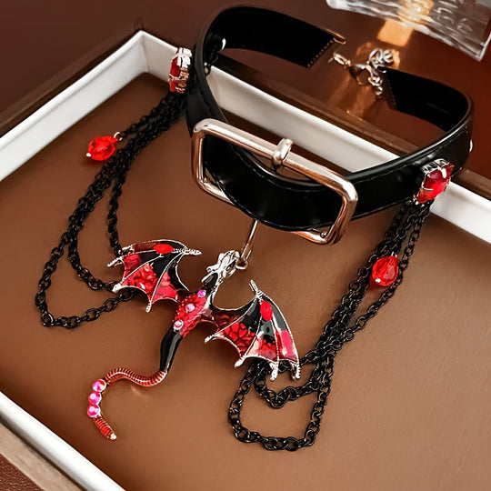 Punk Style Dragon Zodiac Tassel Necklace