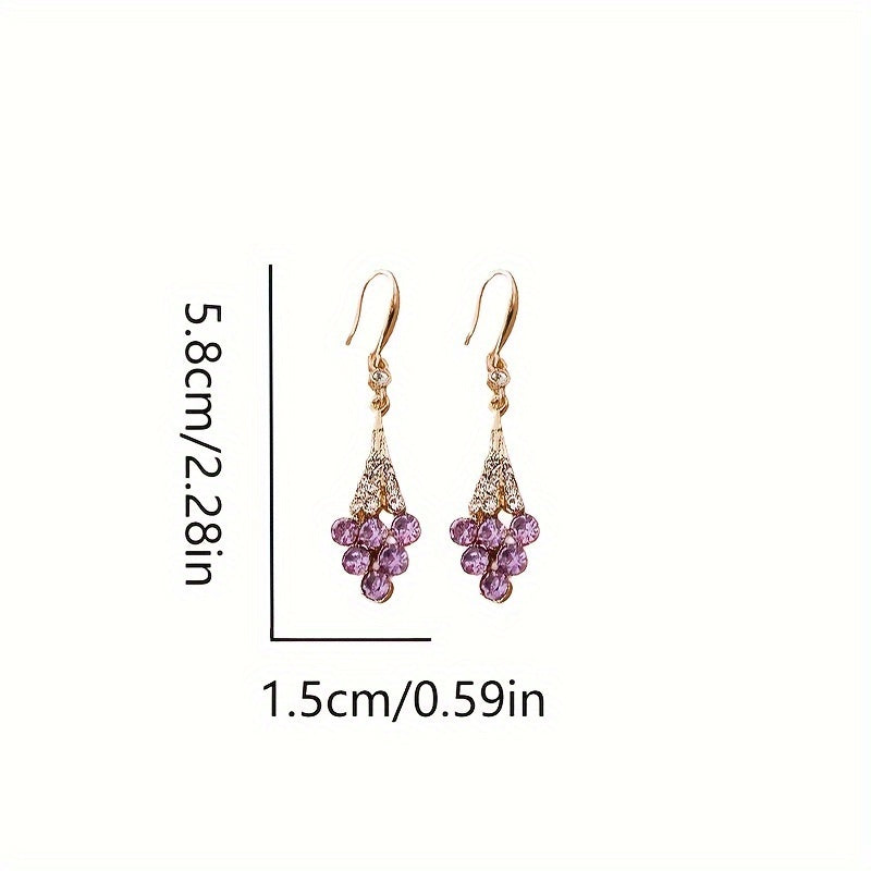 Elegant French-Inspired Violet Dangle Earrings