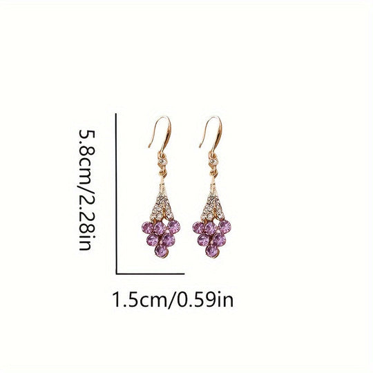 Elegant French-Inspired Violet Dangle Earrings