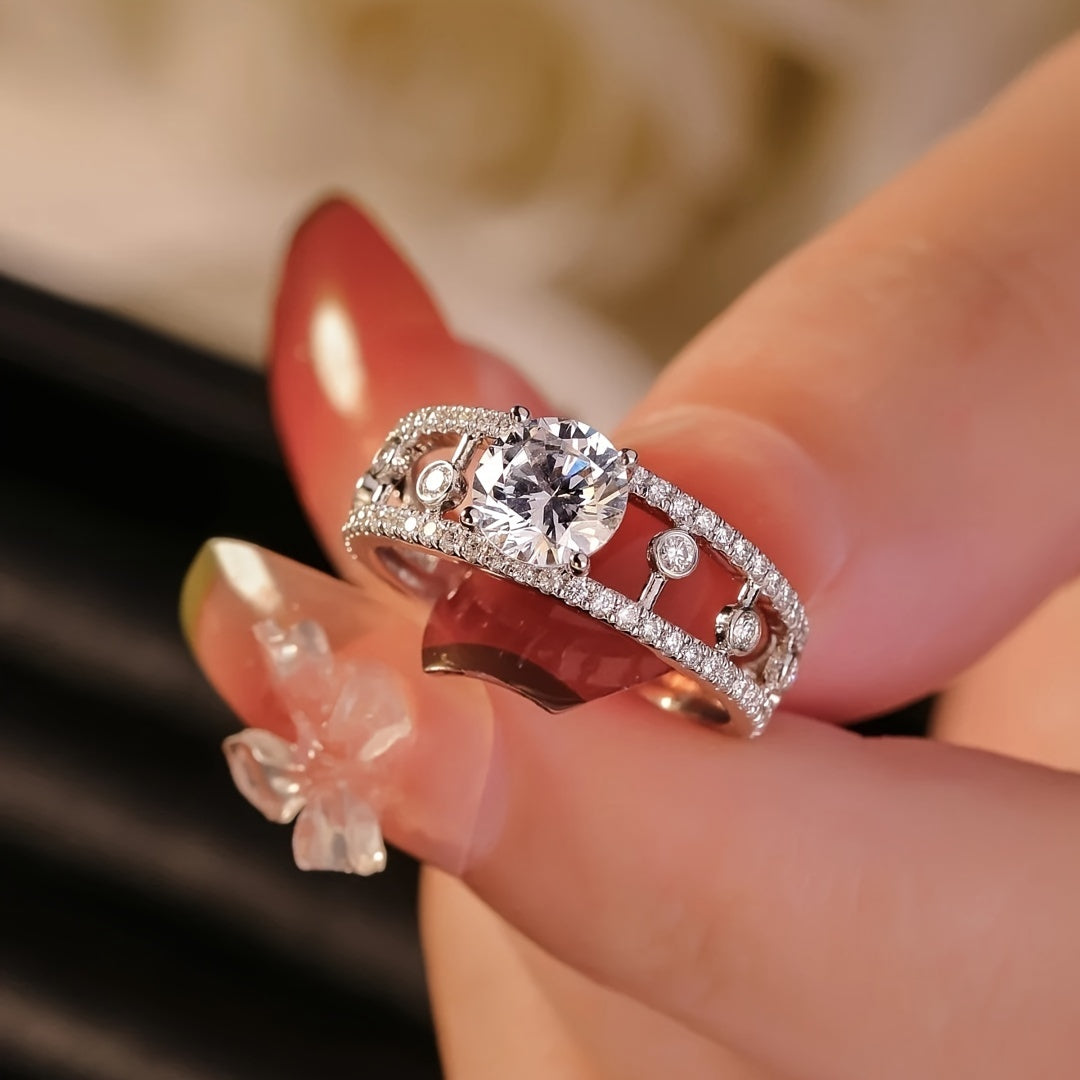 Trendy Moissanite Crown Ring