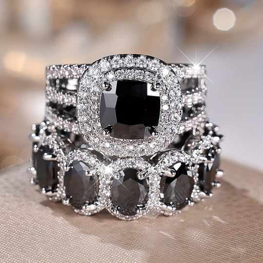 2-Piece Fashionable Synthetic Zirconia Ring