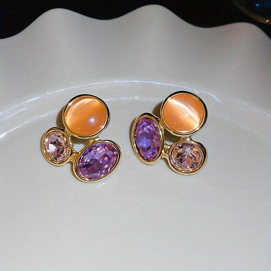 Vintage Style Oval Hollow Earrings