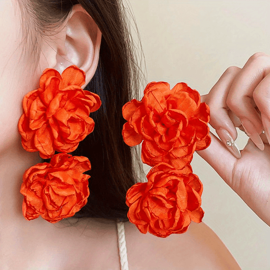Flower Pendant Earrings