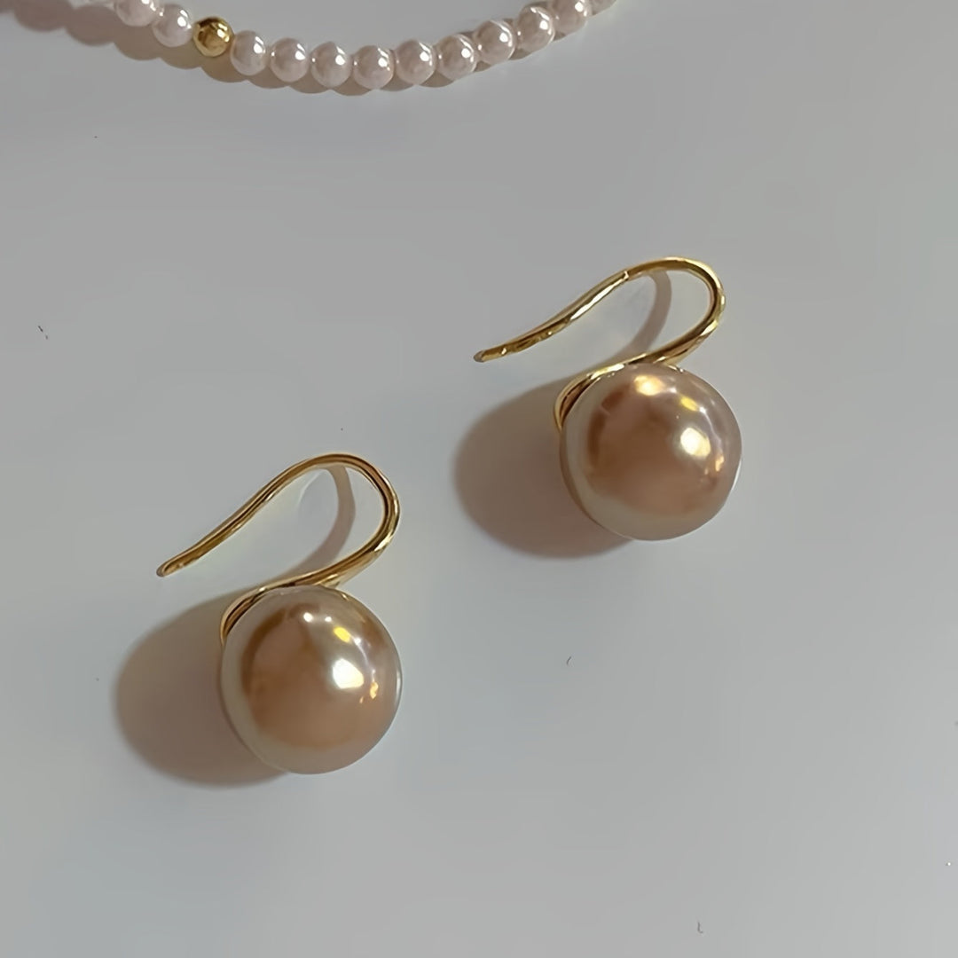 Exquisite Faux Pearl Copper Earrings