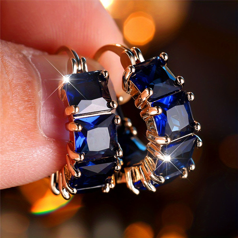 Vintage Zirconia Hoop Earrings