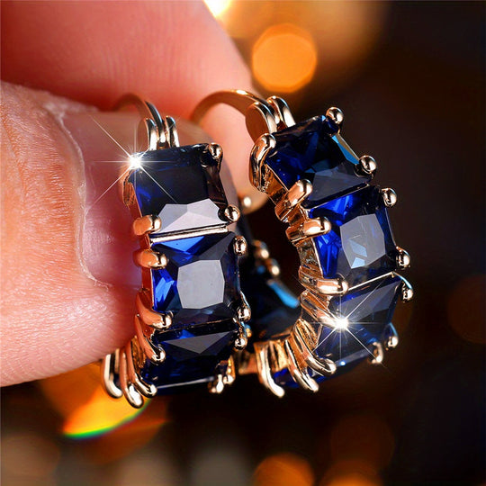 Vintage Zirconia Hoop Earrings