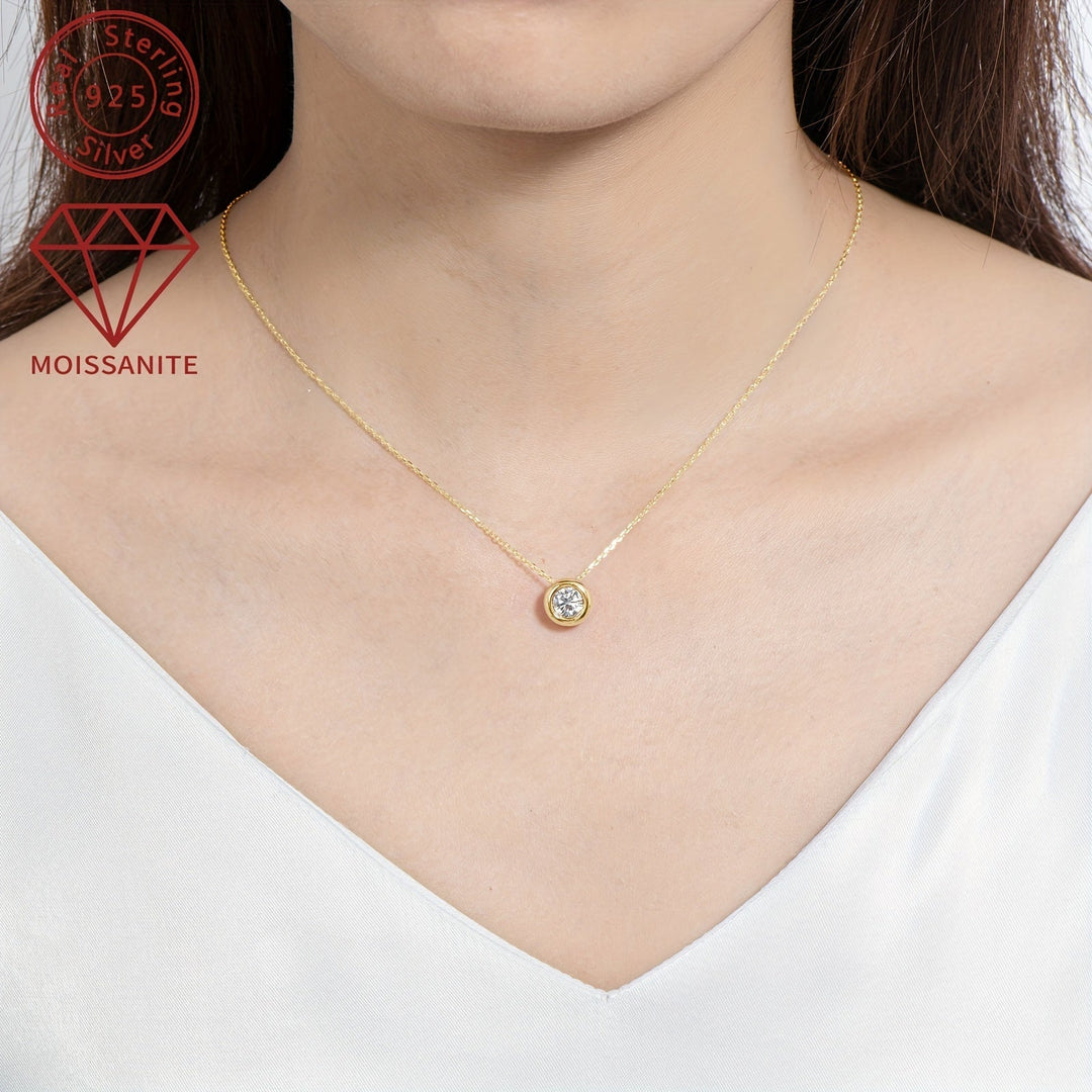 Elegant 925 Silver Moissanite Pendant Necklace
