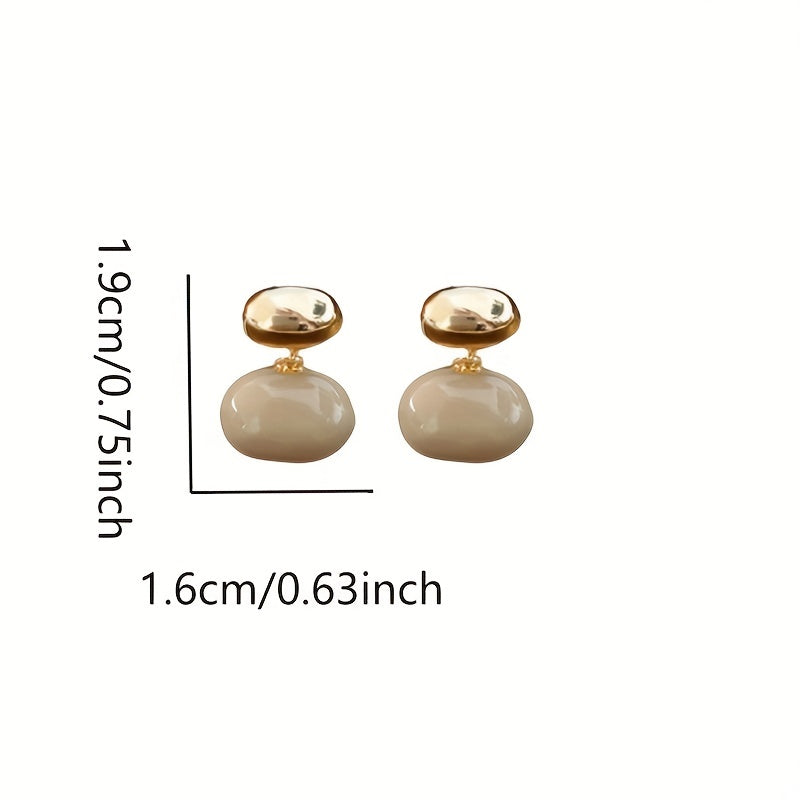 Oval Shape Enamel Dangle Earrings