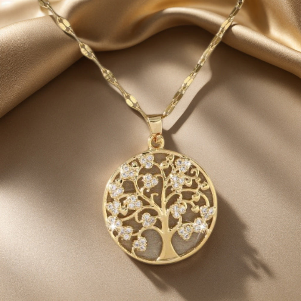 Tree of Life Pendant Necklace with Cubic Zirconia