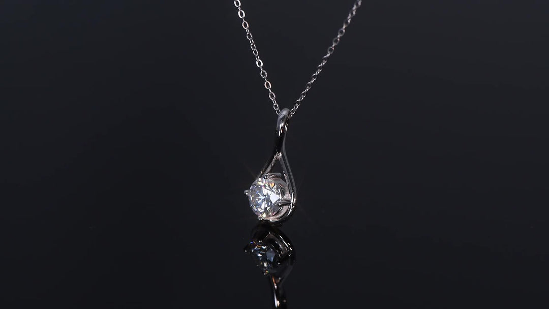 Single Stone Moissanite Pendant Necklace