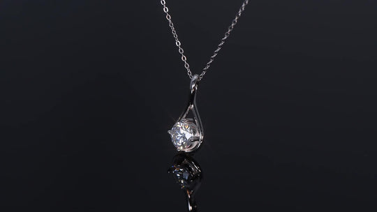 Single Stone Moissanite Pendant Necklace
