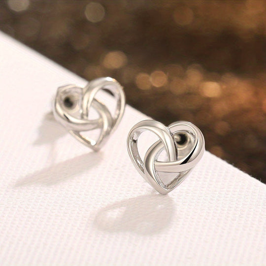 Celtic Heart Knot Stud Earrings