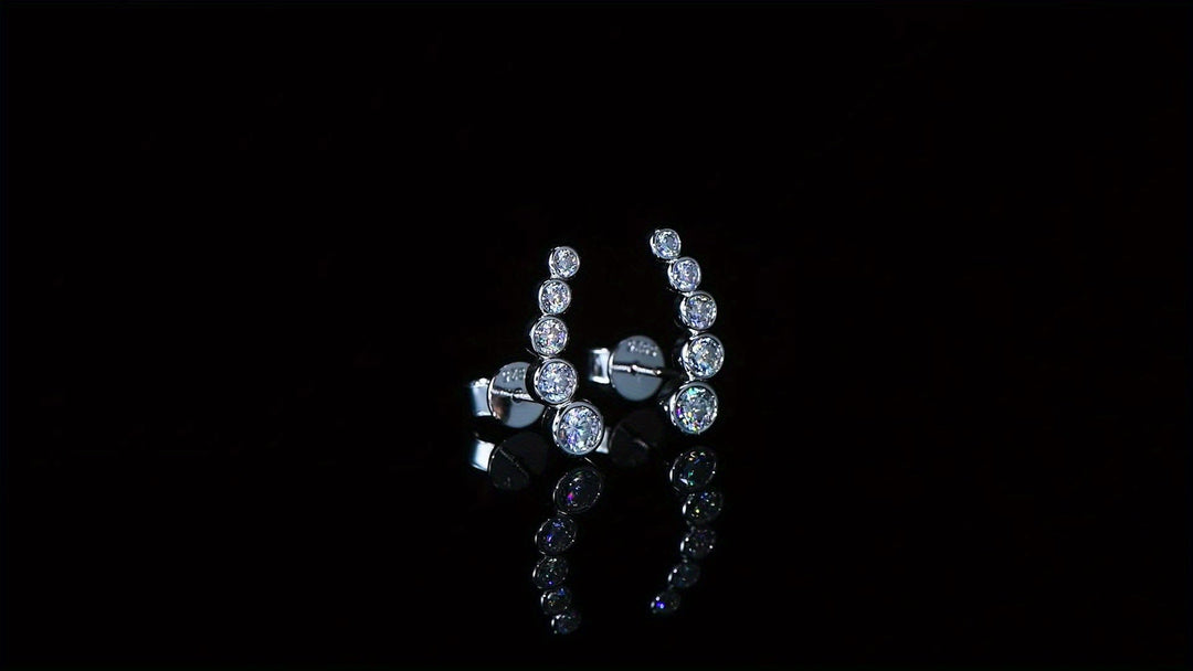 Elegant Sterling Silver Moissanite Stud Earrings