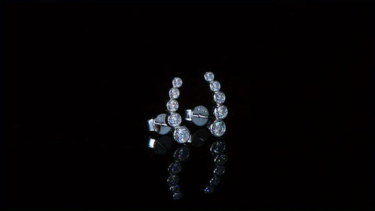 Elegant Sterling Silver Moissanite Stud Earrings