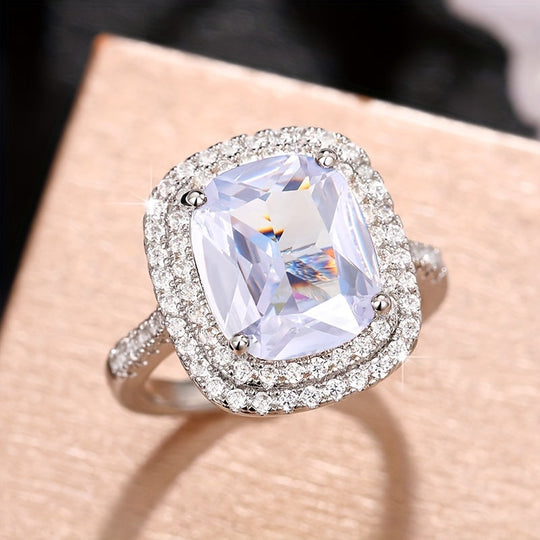 Luxurious Zirconia Halo Ring