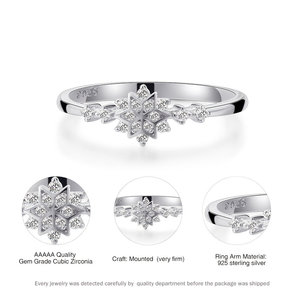 Luxury Zirconia Snowflake Ring