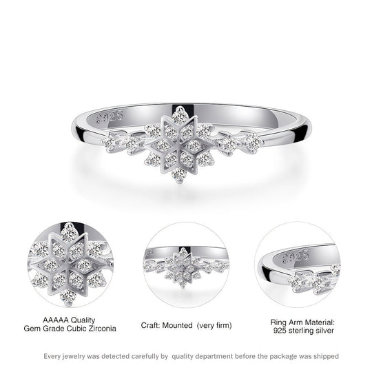 Luxury Zirconia Snowflake Ring