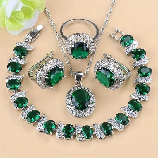 5pcs Elegant Cubic Zirconia Jewelry Set